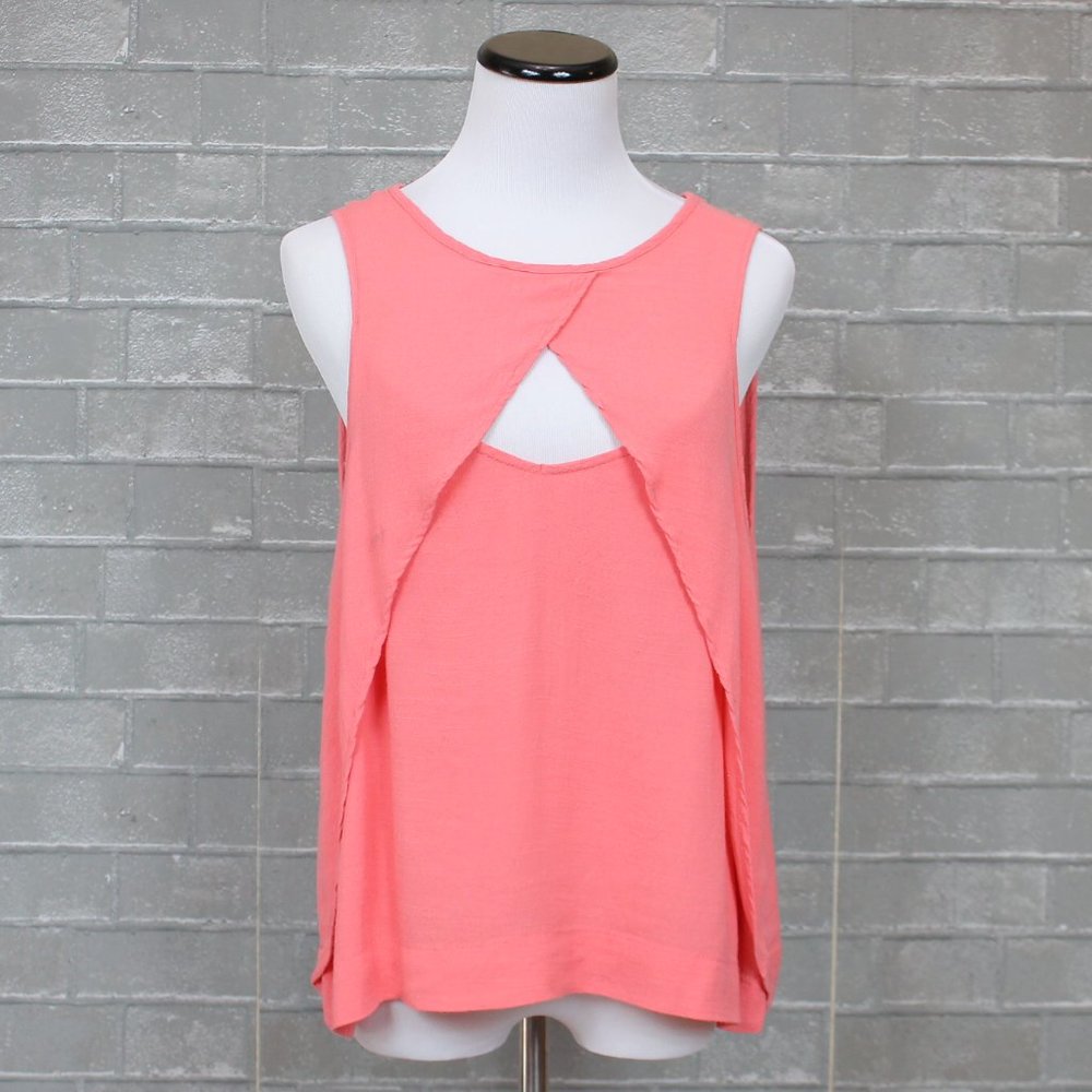 Free People Coral Crossover Tank Top